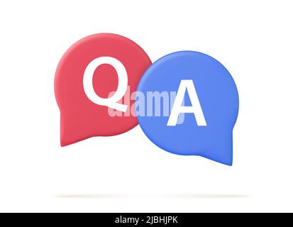 3d Speech bubble with q and a letters, Stock Vector