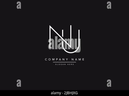 Alphabet letter icon logo NU or UN Stock Vector
