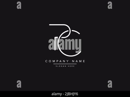 Alphabet letter icon logo PC or CP Stock Vector