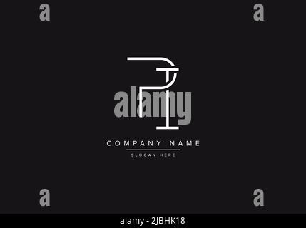 Alphabet letter icon logo PI or IP Stock Vector