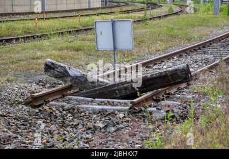 Garsten, Bahnhof, Gleisende, Schild, Tafel, Zeichen, Abstellgleis 