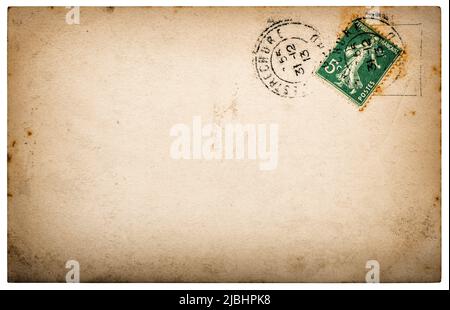 Old paper background. Vintage postcard mail letter isolated Stock Photo