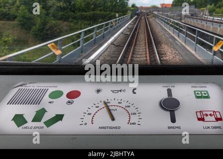 instrument panel for children in a metro train in copenhagen, May 27, 2019 Stock Photo