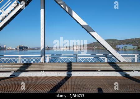 View of the Duluth Harbor from the Aerial Lift Bridge Stock Photo