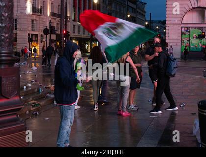 Scenes in Central London during the 16th UEFA Euro 2020 game Featuring: Atmosphere Where: London, United Kingdom When: 12 Jul 2021 Credit: Mario Mitsis/WENN Stock Photo