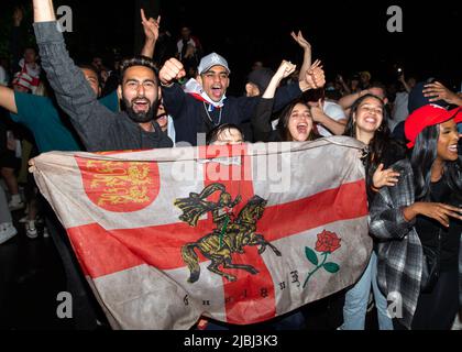 Scenes in Central London during the 16th UEFA Euro 2020 game Featuring: Atmosphere Where: London, United Kingdom When: 12 Jul 2021 Credit: Mario Mitsis/WENN Stock Photo