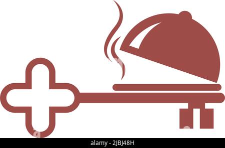 Key and Chef logo concept design illustration vector Stock Vector