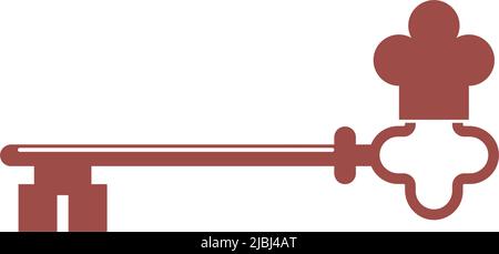 Key and Chef logo concept design illustration vector Stock Vector