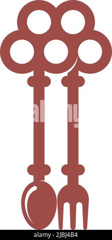 Key and Chef logo concept design illustration vector Stock Vector