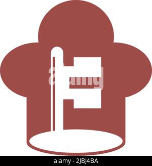 Key and Chef logo concept design illustration vector Stock Vector