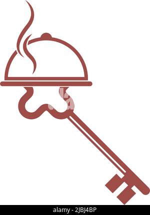 Key and Chef logo concept design illustration vector Stock Vector
