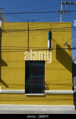 Textures and colors in Barrio Antiguo of Monterrey Mexico Stock Photo