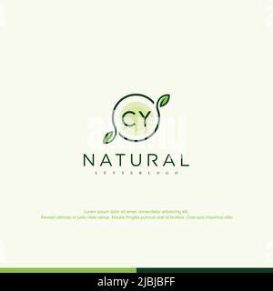 CY Initial natural logo template vector Stock Vector