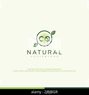 CQ Initial natural logo template vector Stock Vector