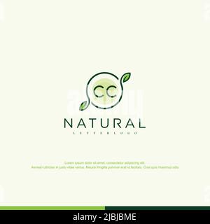 CC Initial natural logo template vector Stock Vector