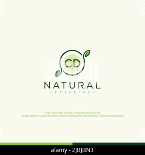 CD Initial natural logo template vector Stock Vector