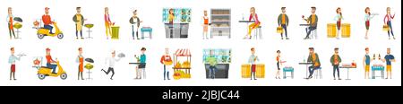 Food cooking and delivery. Stock Vector