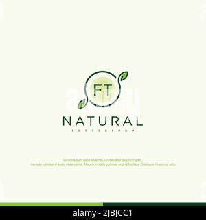 FT Initial natural logo template vector Stock Vector