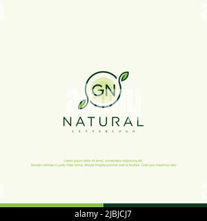 GN Initial natural logo template vector Stock Vector