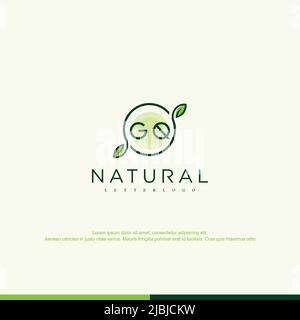 GQ Initial natural logo template vector Stock Vector