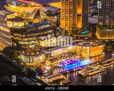 Aerial view of Icon Siam water front building in downtown Bangkok, Thailand Stock Photo