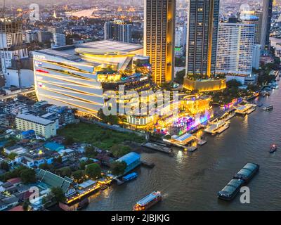 Aerial view of Icon Siam water front building in downtown Bangkok, Thailand Stock Photo