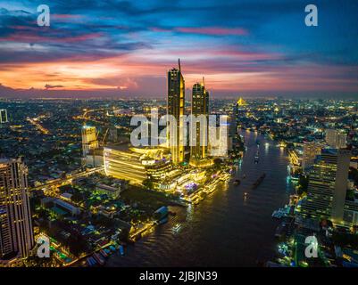 Aerial view of Icon Siam water front building in downtown Bangkok, Thailand Stock Photo