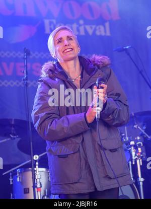 Alison Wheeler of The South performing at Wychwood Festival, Cheltenham, UK. June 5, 2022 Stock Photo