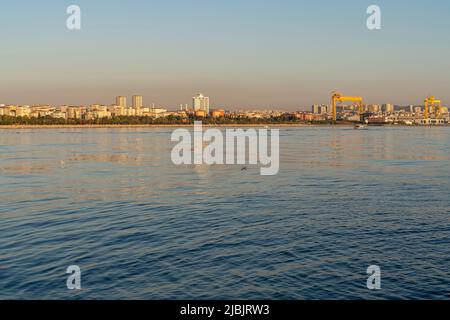 Istanbul Pendik Beach view taken from opposite angle with selective focus. Stock Photo