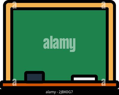 Icon Of Classroom Blackboard. Editable Bold Outline With Color Fill Design. Vector Illustration. Stock Vector