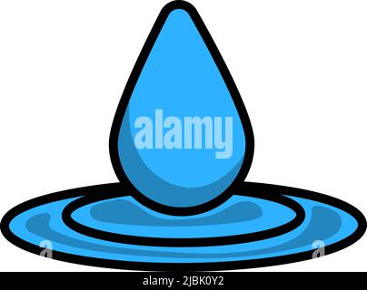 Water Drop Icon. Editable Bold Outline With Color Fill Design. Vector Illustration. Stock Vector