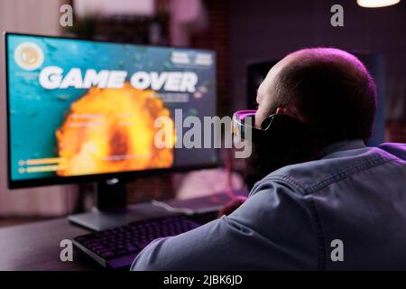 Modern player live streaming video games play on computer, having fun with  rpg tournament. Young adult playing online action shooting game with  multiple players on pc, shooter challenge Stock Photo - Alamy