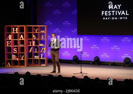 Comedian Marcus Brigstocke, Hay Festival 2022, Hay-on-Wye, Brecknockshire, Powys, Wales, Great Britain, United Kingdom, UK, Europe Stock Photo