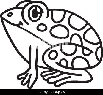 Frog Coloring Page Isolated for Kids Stock Vector