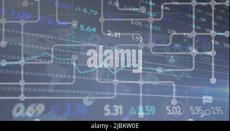 Image of data processing over shapes Stock Photo - Alamy