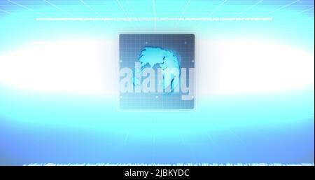 Image of screens with scopes scanning and data processing Stock Photo