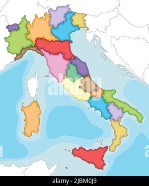 Colorful Italy political map with clearly labeled, separated layers. Vector  illustration Stock Vector Image & Art - Alamy