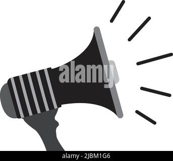 Vector icon of a vintage megaphone. Vector retro loudspeaker. on white background Stock Vector