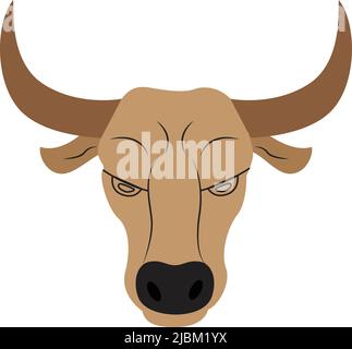 illustration of bull head stock market business bull. on white background Stock Vector