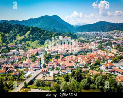 The panoramic view of koper coastline in Slovenia Stock Photo