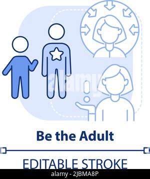 Be positive adult role model light blue concept icon Stock Vector