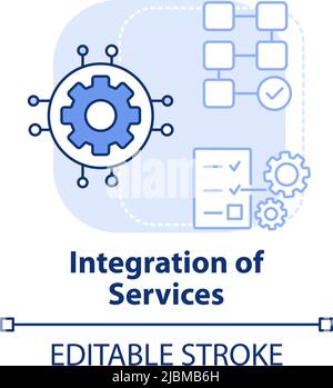 Integration of services light blue concept icon Stock Vector