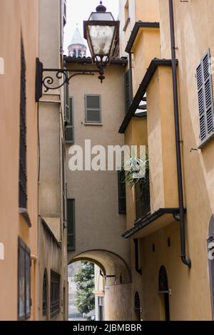 beautiful street architecture in italy the city of cremonia milan rome Stock Photo