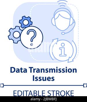 Data transmission issues light blue concept icon Stock Vector