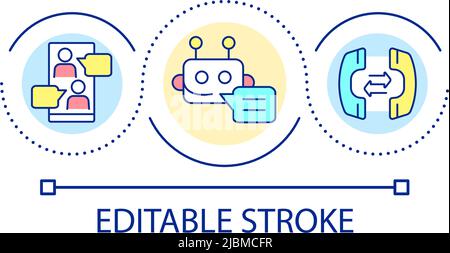 Customer service chatbot loop concept icon Stock Vector