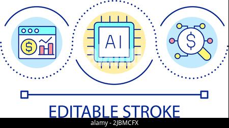 AI in market research loop concept icon Stock Vector