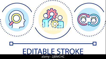 Exchange experience with colleagues loop concept icon Stock Vector
