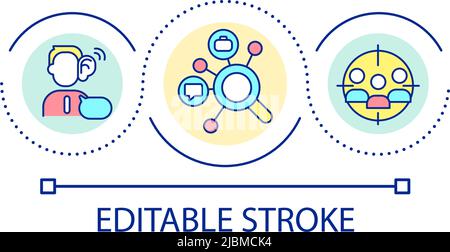 Target audience analysis loop concept icon Stock Vector