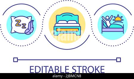 Resting enough during road trip loop concept icon Stock Vector