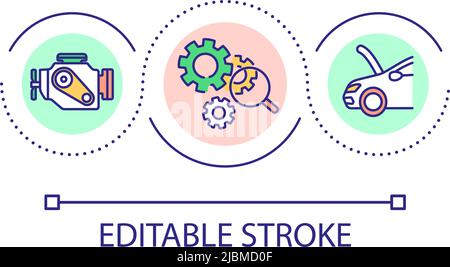 Vehicle inspection loop concept icon Stock Vector